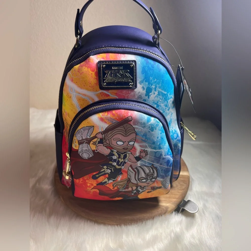 Loungefly Marvel Thor: Love and Thunder Mighty Thor and Thor Mini Backpack NWT